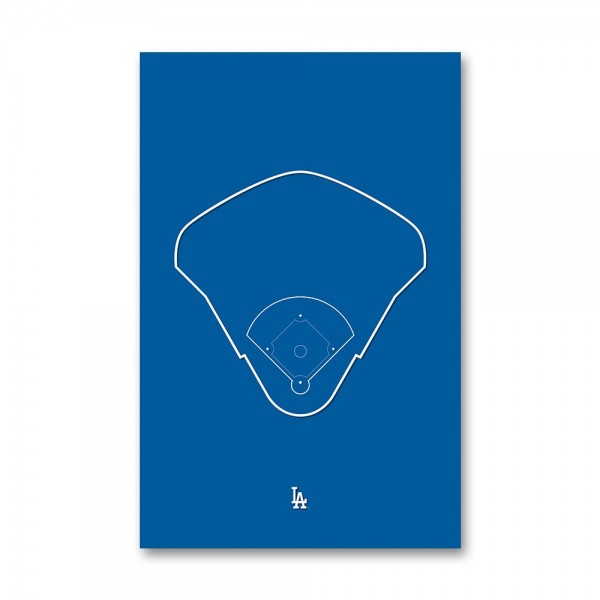 Los Angeles Dodgers Dodger Stadium 11 x 17 Ballpark Outline Art Poster
