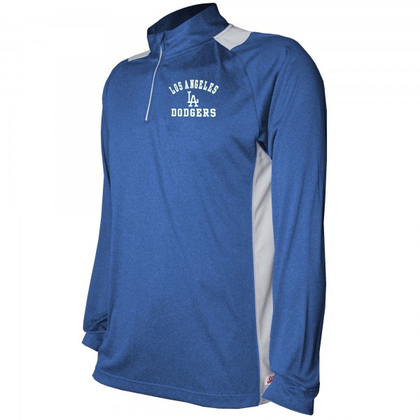 Толстовка на короткой молнии Los Angeles Dodgers Stitches Raglan Sleeve - Heathered Royal/Gray