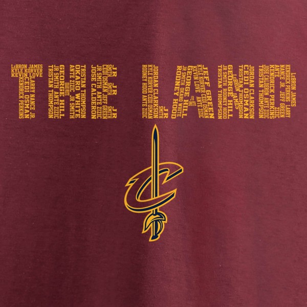 Cleveland Cavaliers Garnet Hometown Collection Repeating Roster T-Shirt