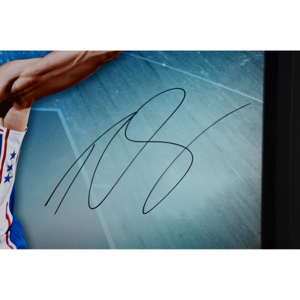 Autographed Philadelphia 76ers Ben Simmons Framed 52 x 40 Breaking Through Photograph - Limited Edition of 125 - Upper Deck