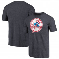 New York Yankees Heathered Navy Cooperstown Collection Forbes Tri-Blend T-Shirt