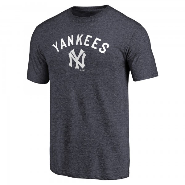 New York Yankees Navy Vintage Cooperstown Collection Wahconah Tri-Blend T-Shirt