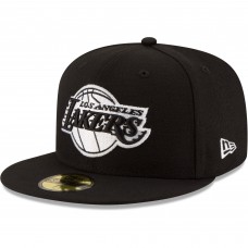Бейсболка Los Angeles Lakers New Era Black & White Logo 59FIFTY - Black
