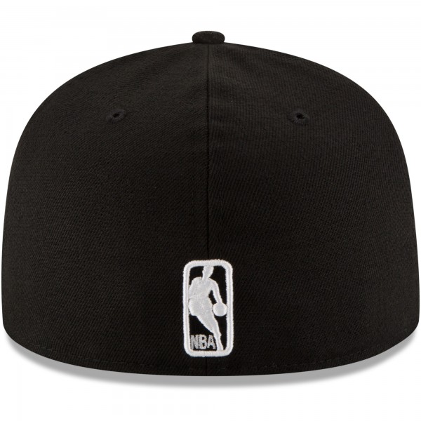 Houston Rockets New Era Black Black & White Logo 59FIFTY Fitted Hat