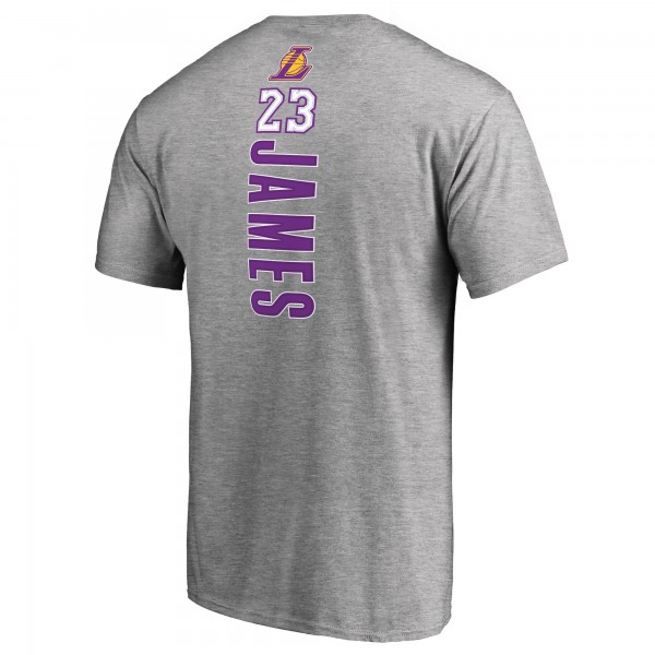 Футболка LeBron James Los Angeles Lakers Backer Name & Number - Heather Gray