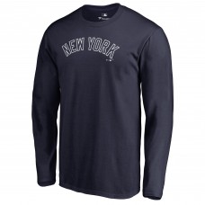 New York Yankees Navy Team Wordmark Long Sleeve T-Shirt