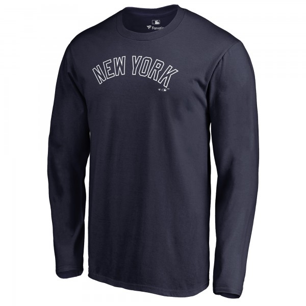 New York Yankees Navy Team Wordmark Long Sleeve T-Shirt