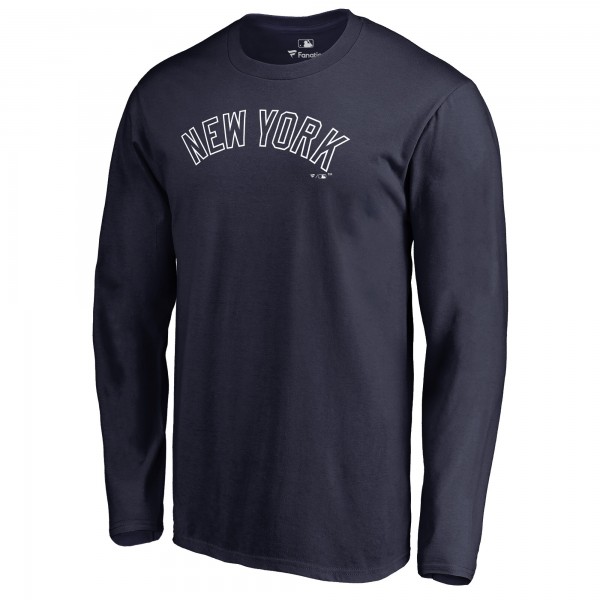 New York Yankees Navy Team Wordmark Long Sleeve T-Shirt