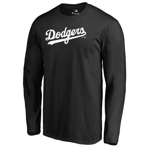 Los Angeles Dodgers Black Team Wordmark Long Sleeve T-Shirt