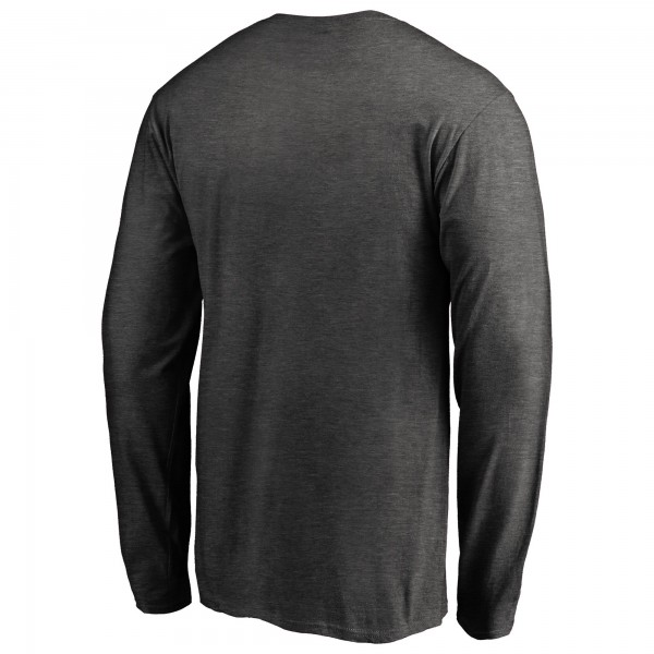 New York Yankees Heathered Charcoal Team Wordmark Long Sleeve T-Shirt
