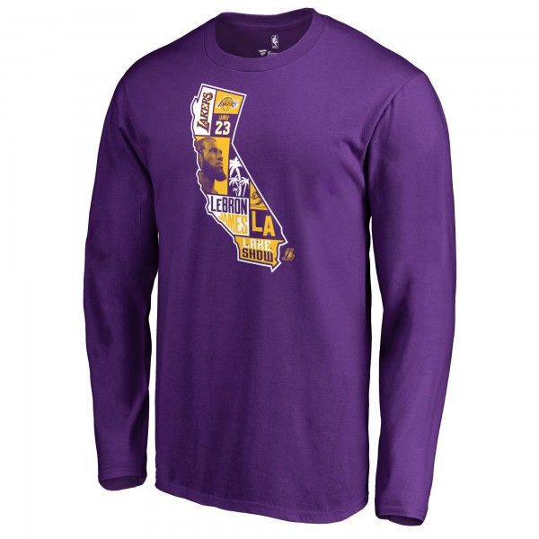 Футболка с длинным рукавом LeBron James Los Angeles Lakers Player State - Purple