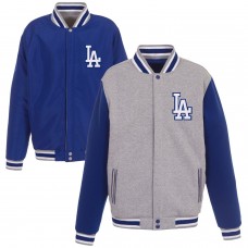 Бомбер Los Angeles Dodgers JH Design Embroidered Reversible - Gray
