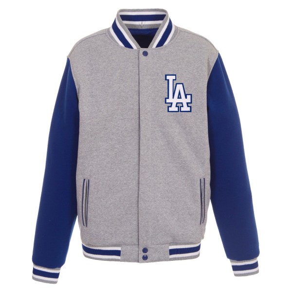 Бомбер Los Angeles Dodgers JH Design Embroidered Reversible - Gray