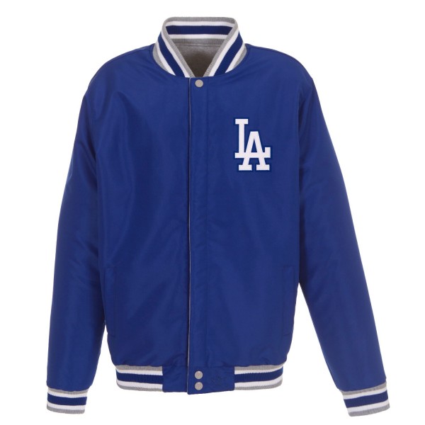 Бомбер Los Angeles Dodgers JH Design Embroidered Reversible - Gray