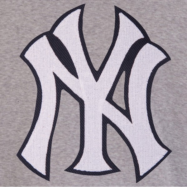 Кофта на кнопках New York Yankees JH Design Embroidered Reversible Fleece  - Gray