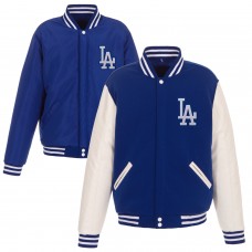 Куртка с кожаными рукавами Los Angeles Dodgers JH Design Reversible Fleece - Royal