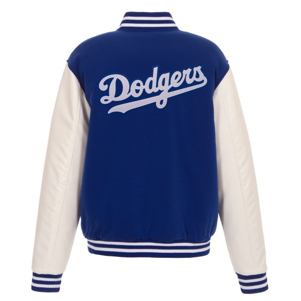 Куртка с кожаными рукавами Los Angeles Dodgers JH Design Reversible Fleece - Royal