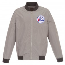 Куртка бомбер Philadelphia 76ers JH Design Lightweight Nylon - Gray/Charcoal
