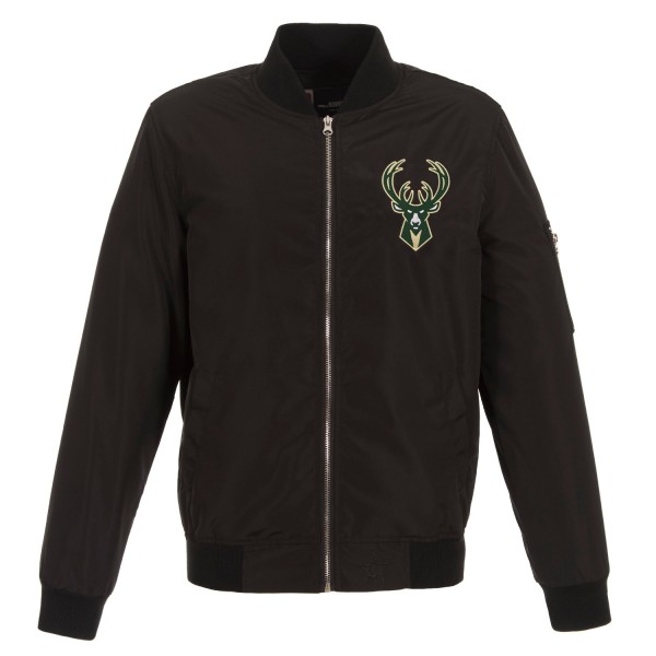 Куртка бомбер Milwaukee Bucks JH Design Lightweight Nylon - Black
