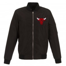 Бомбер на молнии Chicago Bulls JH Design Lightweight Nylon - Black