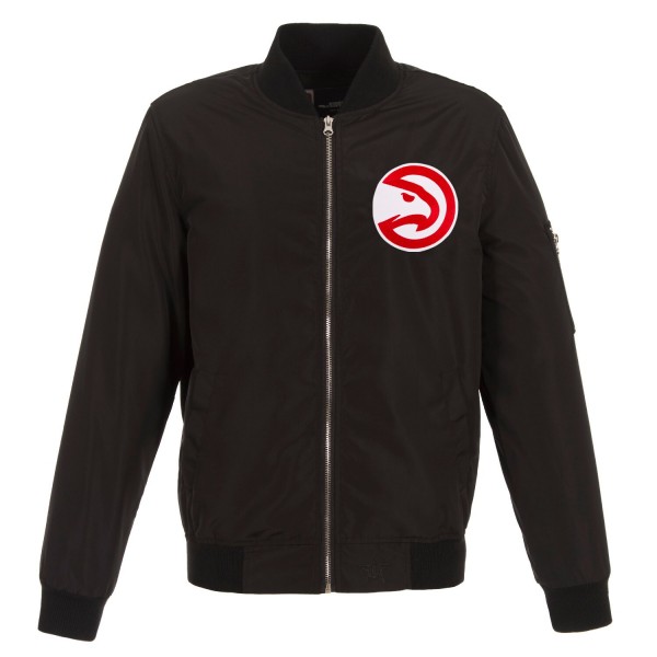 Бомбер на молнии Atlanta Hawks JH Design Lightweight Nylon - Black