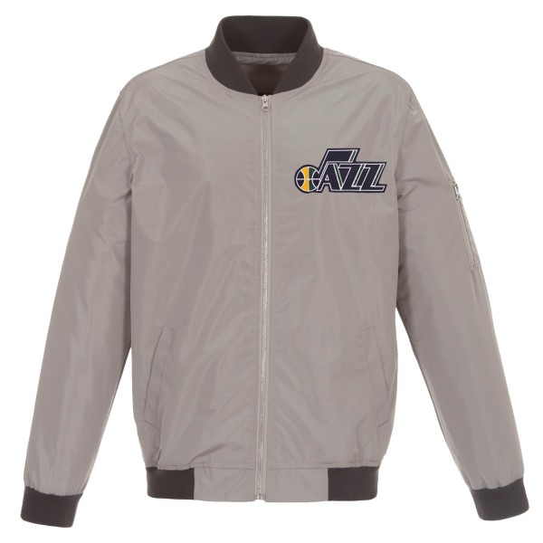 Куртка бомбер Utah Jazz JH Design Lightweight Nylon - Gray/Charcoal