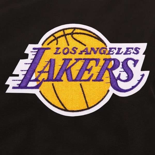 Бомбер на молнии Los Angeles Lakers JH Design Lightweight Nylon - Black