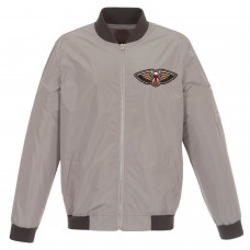Куртка бомбер New Orleans Pelicans JH Design Lightweight Nylon - Gray/Charcoal