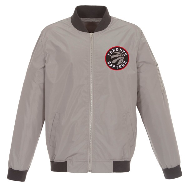 Бомбер на молнии Toronto Raptors JH Design Lightweight Nylon - Gray/Charcoal