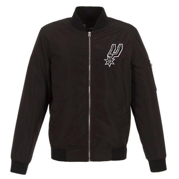 Куртка бомбер San Antonio Spurs JH Design Lightweight Nylon - Black
