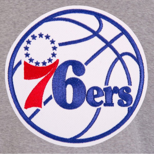 Куртка на кнопках Philadelphia 76ers JH Design Embroidered Logo Reversible Fleece - Gray/Royal