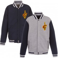 Куртка на кнопках Cleveland Cavaliers JH Design Embroidered Logo Reversible Fleece - Gray/Navy