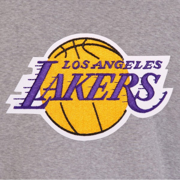 Бомбер Los Angeles Lakers JH Design Embroidered Logo Reversible Fleece - Gray/Black