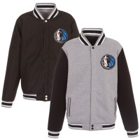 Куртка на кнопках Dallas Mavericks JH Design Embroidered Logo Reversible Fleece - Gray/Black