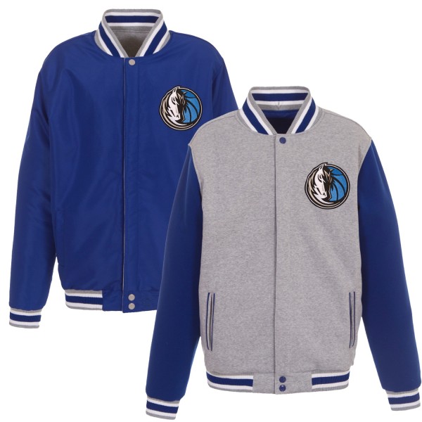 Куртка двусторонняя флисовая Dallas Mavericks JH Design Embroidered Logo - Gray/Royal