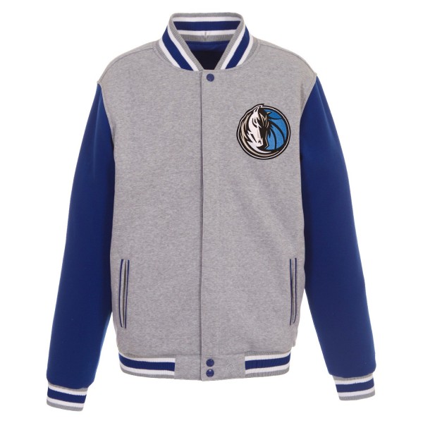 Куртка двусторонняя флисовая Dallas Mavericks JH Design Embroidered Logo - Gray/Royal