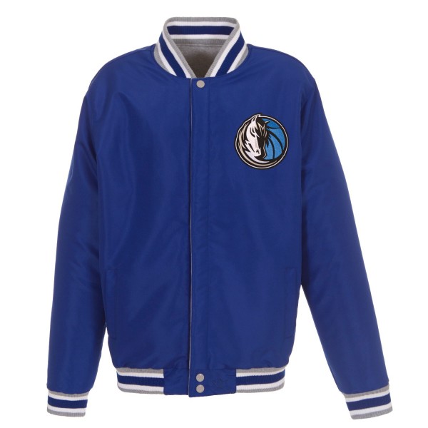 Куртка двусторонняя флисовая Dallas Mavericks JH Design Embroidered Logo - Gray/Royal