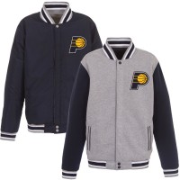 Кофта на кнопках Indiana Pacers JH Design Embroidered Logo Reversible Fleece - Gray/Navy