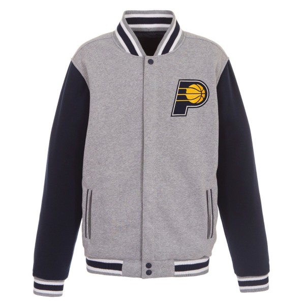 Кофта на кнопках Indiana Pacers JH Design Embroidered Logo Reversible Fleece - Gray/Navy