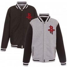 Куртка на кнопках Houston Rockets JH Design Embroidered Logo Reversible Fleece - Gray/Black