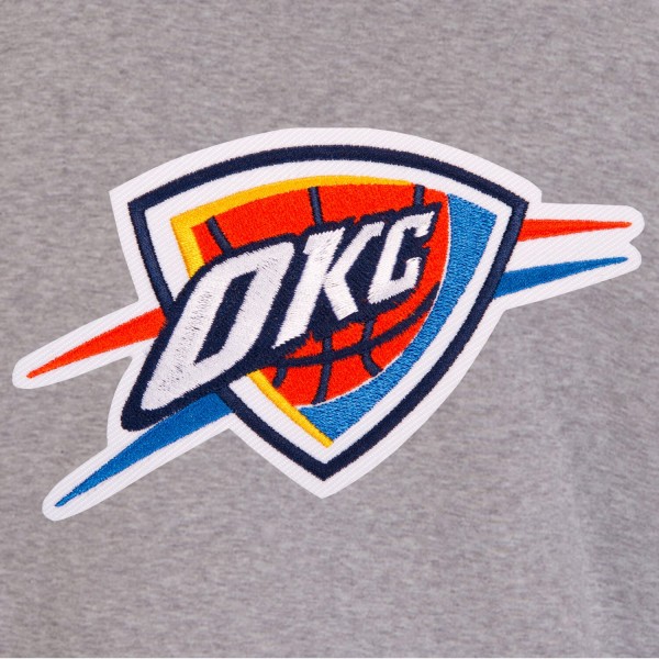 Куртка на кнопках Oklahoma City Thunder JH Design Embroidered Logo Reversible Fleece - Gray/Navy