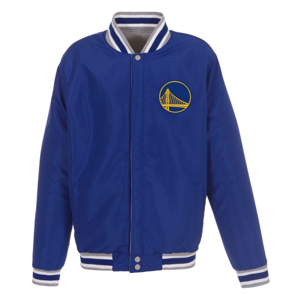 Куртка на кнопках Golden State Warriors JH Design Embroidered Logo Reversible Fleece - Gray/Royal