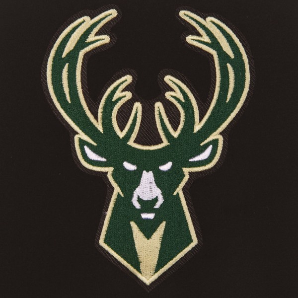 Бомбер Milwaukee Bucks JH Design Reversible Fleece & Faux Leather - Black/White