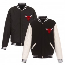 Куртка на кнопках Chicago Bulls JH Design Reversible Fleece & Faux Leather - Black/White