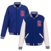 Куртка двусторонняя LA Clippers JH Design Fleece & Faux Leather - Royal/White