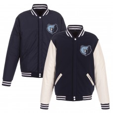 Куртка двусторонняя Memphis Grizzlies JH Design Fleece & Faux Leather - Navy/White