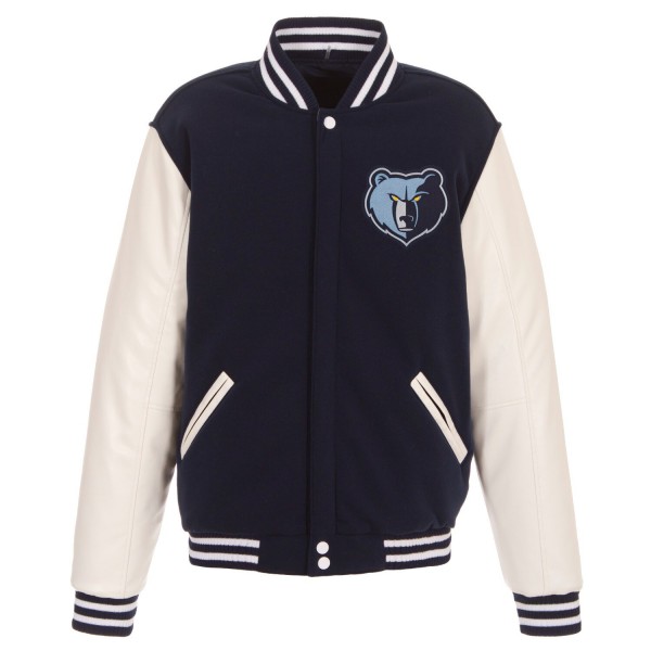 Куртка двусторонняя Memphis Grizzlies JH Design Fleece & Faux Leather - Navy/White
