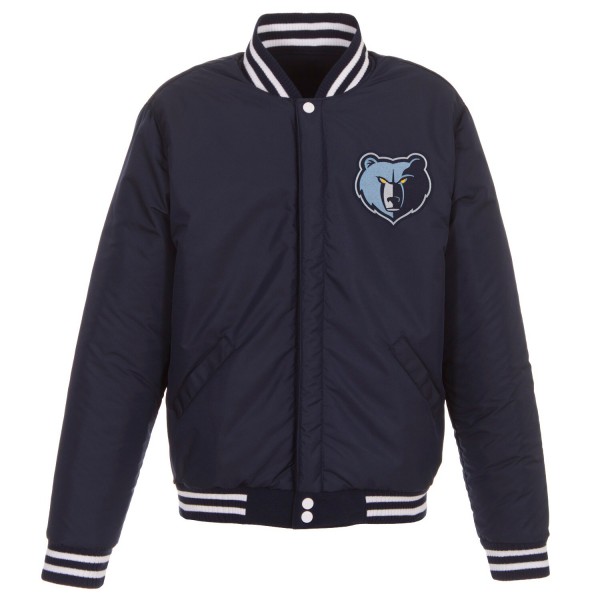 Куртка двусторонняя Memphis Grizzlies JH Design Fleece & Faux Leather - Navy/White