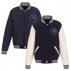 Куртка двусторонняя Minnesota Timberwolves JH Design Fleece & Faux Leather - Navy/White