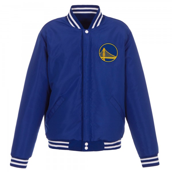 Куртка на кнопках Golden State Warriors JH Design Reversible Fleece & Faux Leather - Royal/White